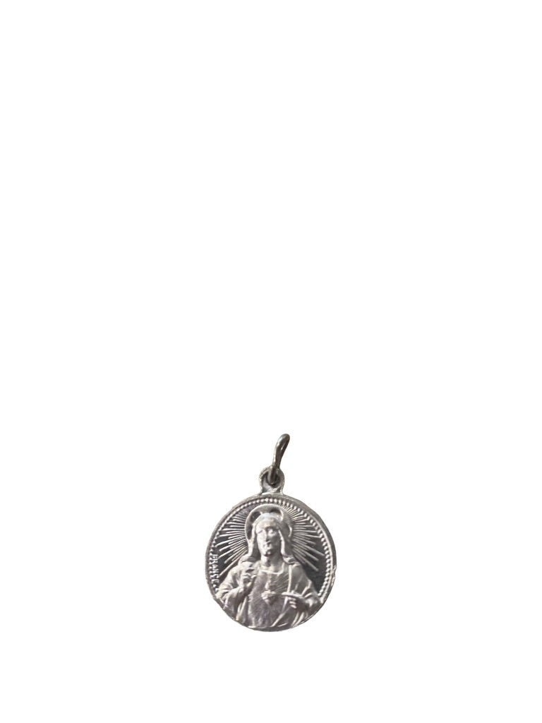 Double Sided Silvertone Charm Nassa Rosario Da Fatima 1977 .6" Diameter Catholic Medal