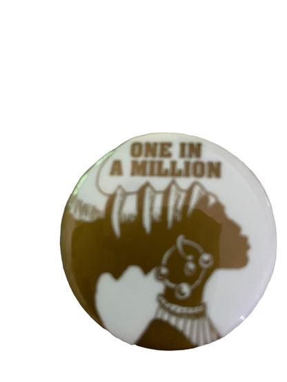 Vintage 1990s Pinback Button One in a Million Woman March 1.5" Diameter