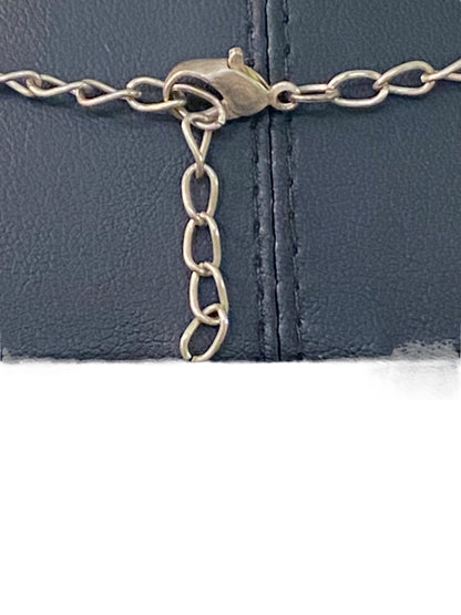 Rhinestone Formal Silvertone Necklace 21" Lobster Clasp 2" Drop