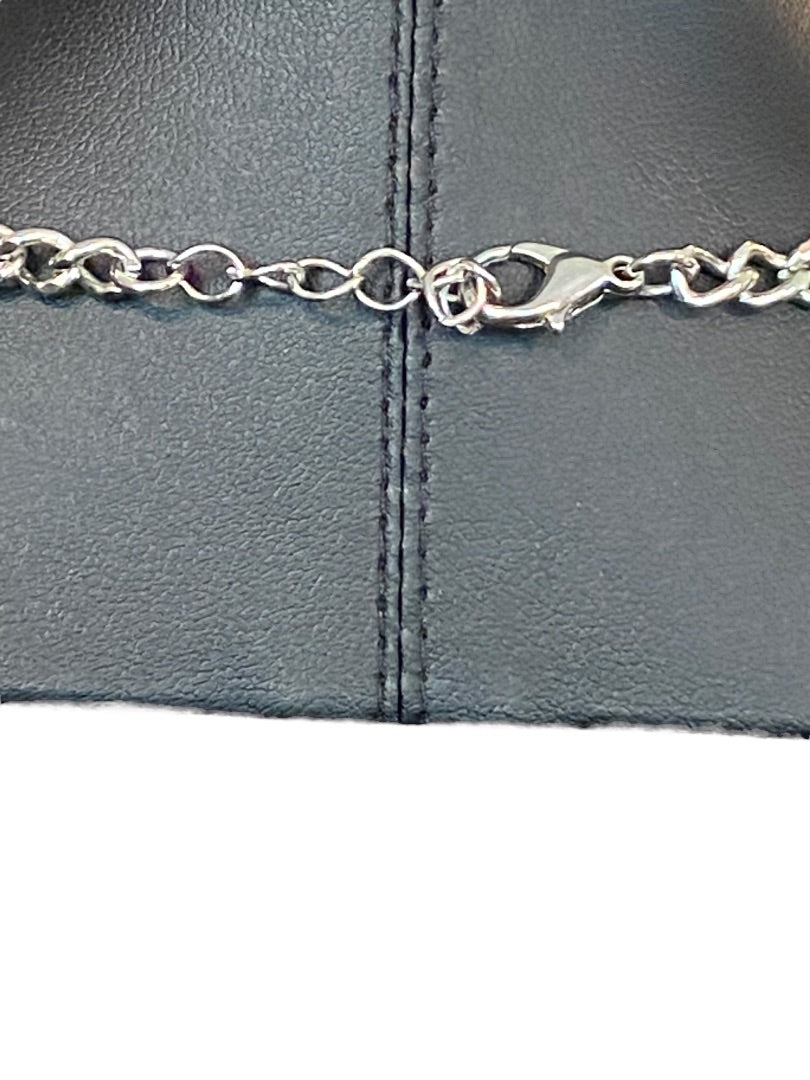 Silvertone Green Yellow 18-19" Statement Necklace Beaded Green Yellow