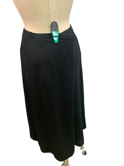 2X talbott Womens Plus Size Black Woven Dacron Polyester Skirt Pull On 1960s Vintage