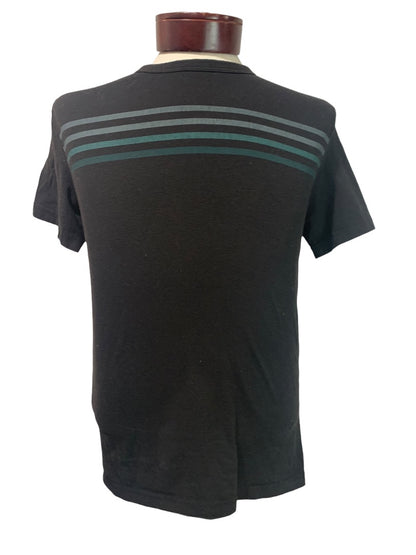 Small Lee Mens Black Soft Short Sleeve Tshirt Retro Stripe Design