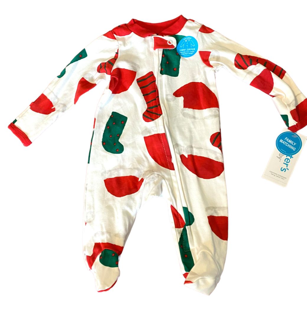 Newborn Carter's Footed Christmas Pajamas PJ's One Piece NWT Footie Jammies