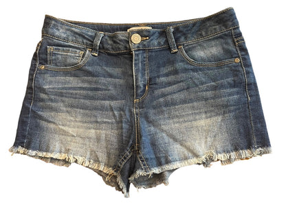 Size 16 Mudd Girls Denim Cutoff Jean Shorts Distressed Cotton Blend 2.5" Inseam