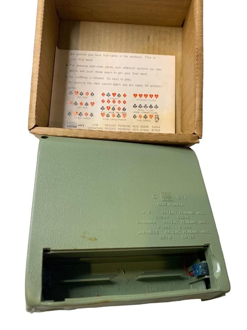 Set of 2 1971 Waco Cordeless Electronic Full Automatic Draw Poker Not Tested In Box Directions