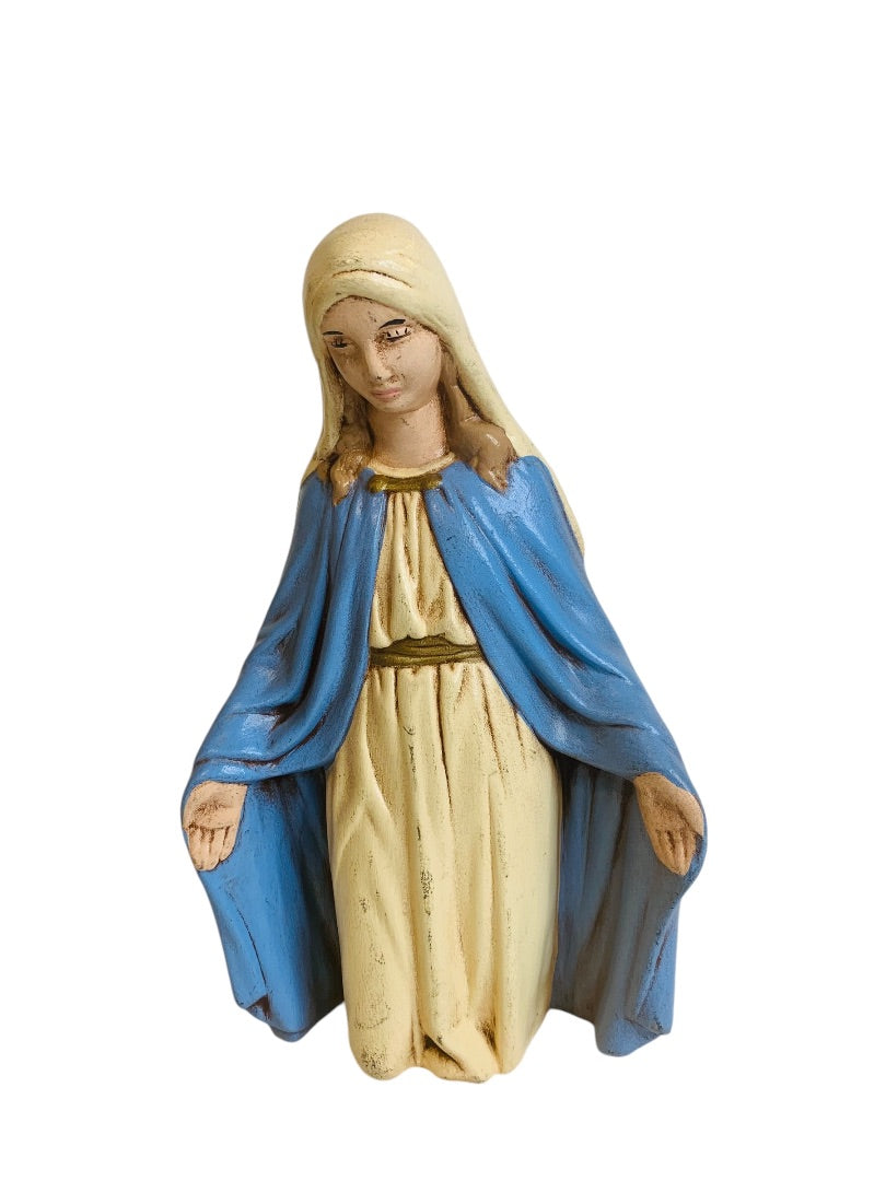 Handpainted Ceramic 1980s Nativity Figurine Mary Kneeling Christmas 7"h