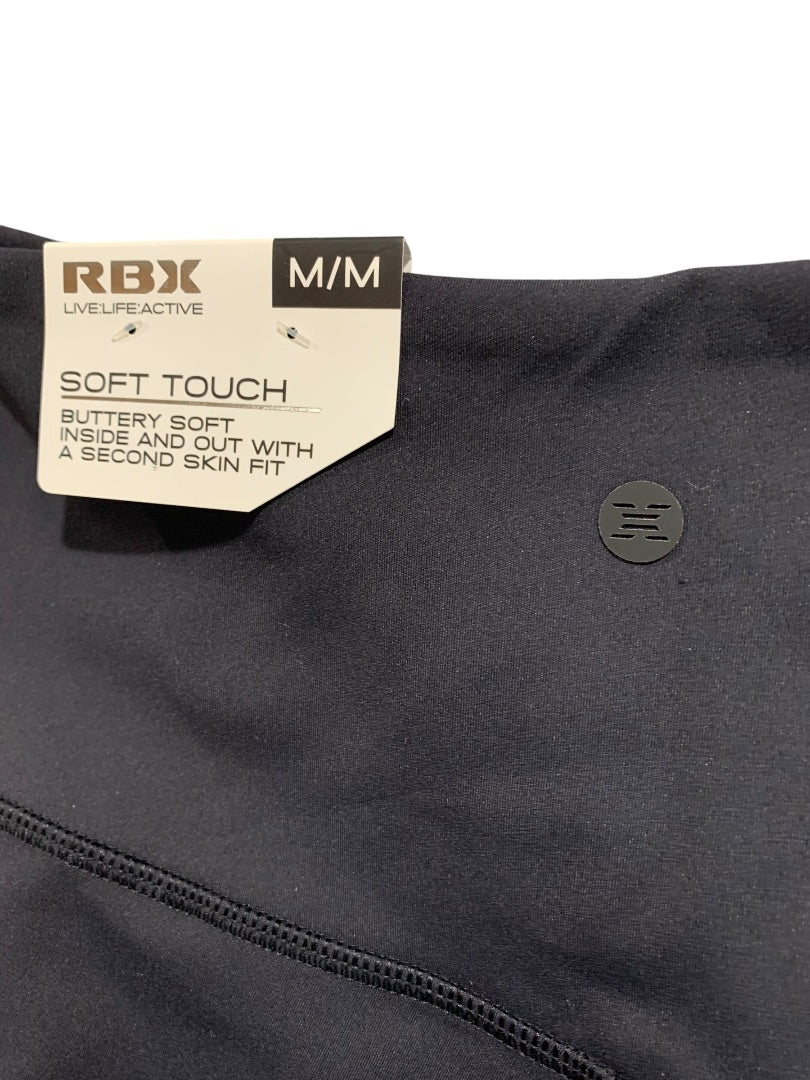 Medium RBX Womens New Black Activewear Leggings Capri Length