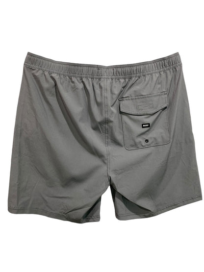 XL Reef Mens New Jackson Elastic Waist Shorts Gray Quiet Shade