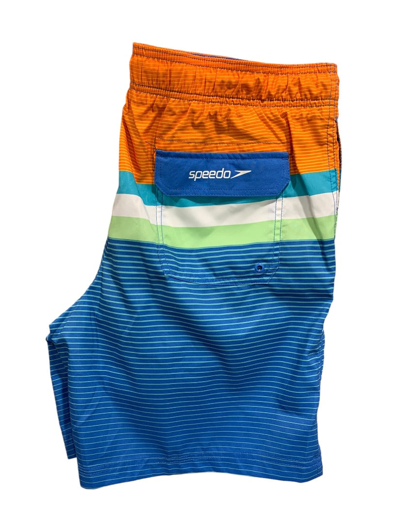 XXL Speedo Mens New Swim Trunks Lined Spicy Orange Striped