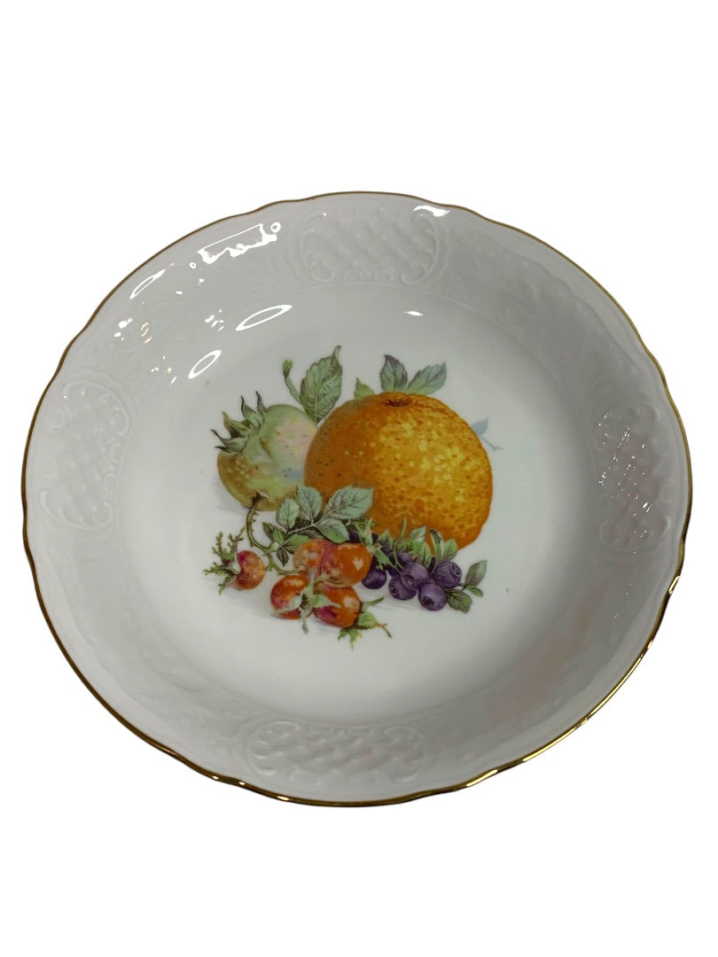 Vintage Schumann Arzberg 8" Bowl Orchard Orange Gold Trim