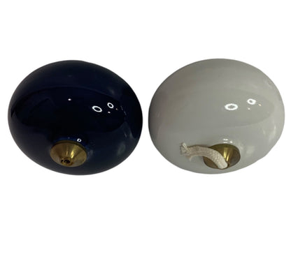 Set of 2 Essentials Japan Ceramic Oil Lamp Candles Cobalt White