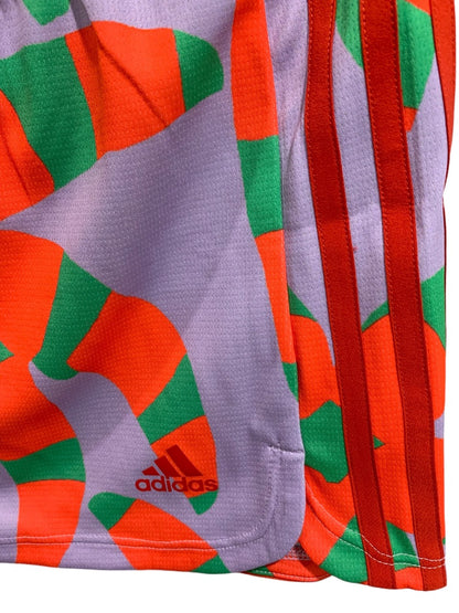 Large Adidas x Farm Rio Womens New 3 Stripe Pacer Shorts HS1198