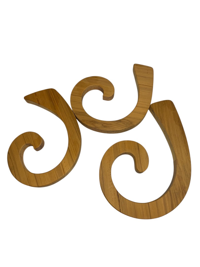 Rimu Timber New Zealand Signed Coil Trivet 3 Pieces 9 Inches Māori  Loop