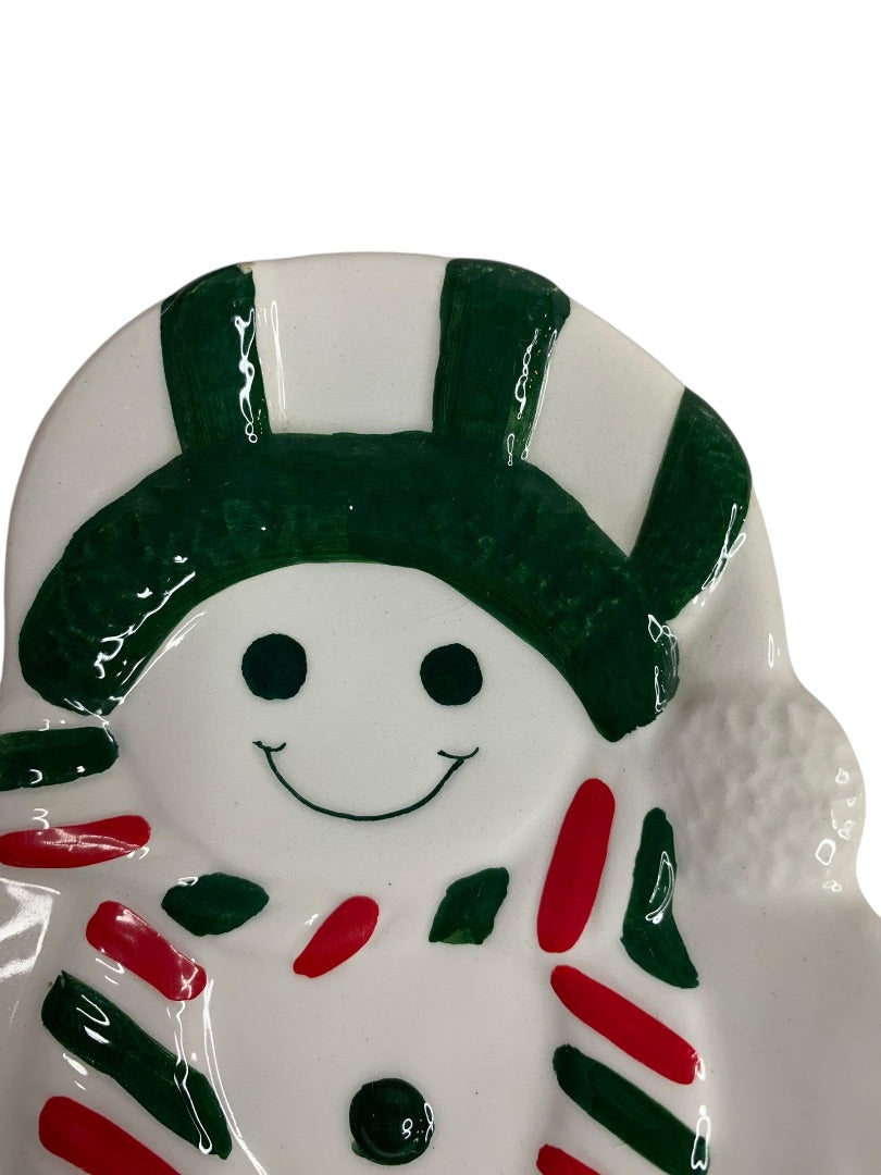 Allure 1997 Holiday Winter Snowman Soap Dish Ceramic