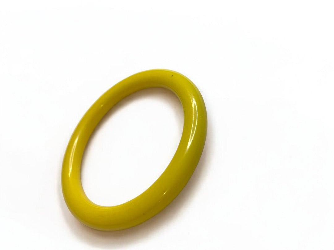 Yellow Vintage Acrylic Bangle Round Bracelet 2.6" Inside Diameter