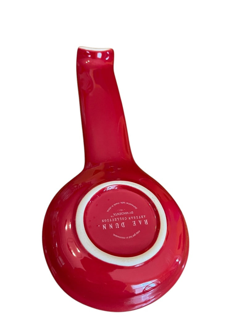 Rae Dunn Artisan Collection Magenta Spoon Rest Ceramic Red