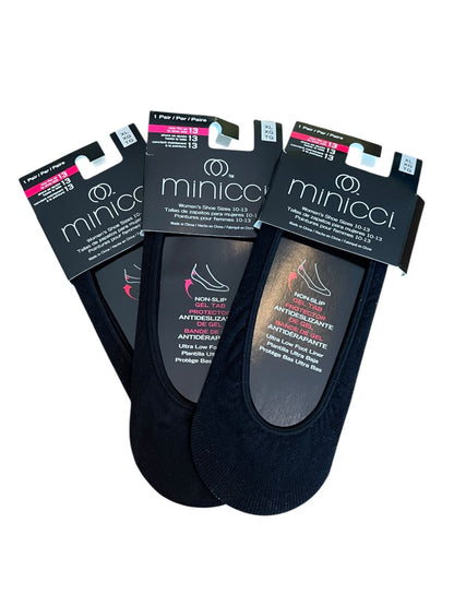 XL Minicci 3 Pair Nonslip Ultra Low Foot Liner Sock New Womens