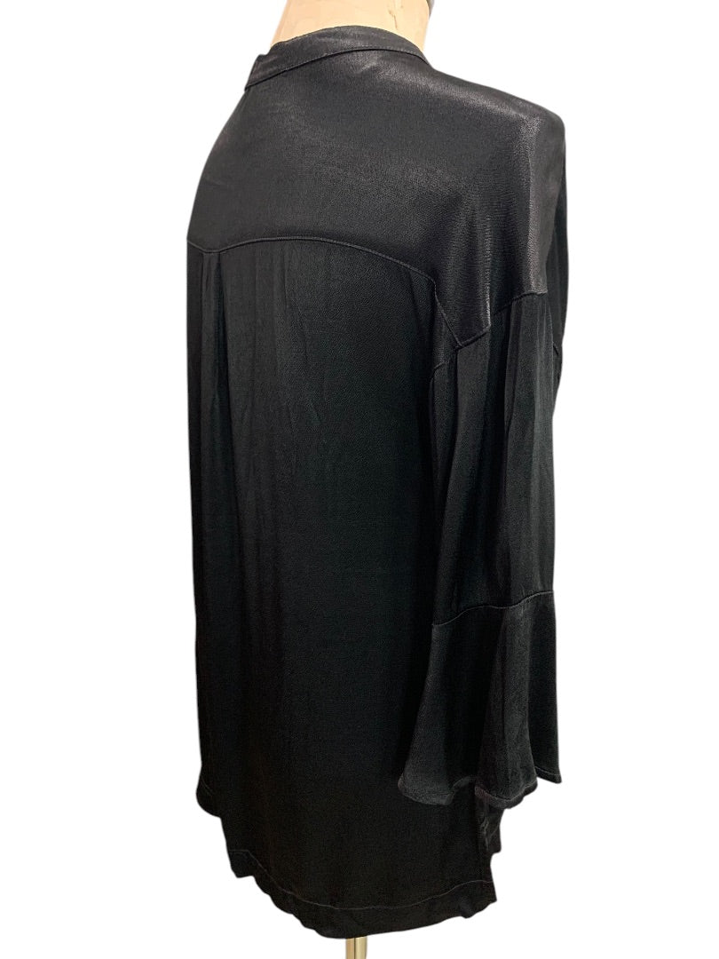 Small mododoc los angeles Black Button Up Shirt Womens Silky