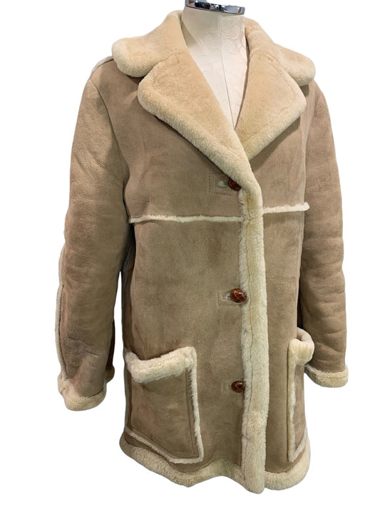 Size 14 Sawyer Of Napa Womens Heavy Shearling Sheepskin Coat Jacket