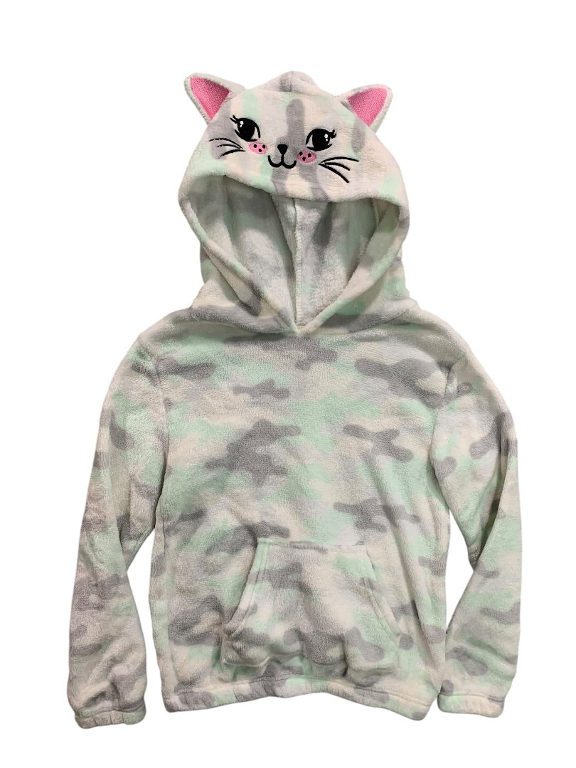 Medium (10/12) Star Ride Girls Pullover Hoodie Kitty Cat Camo Fleece Soft