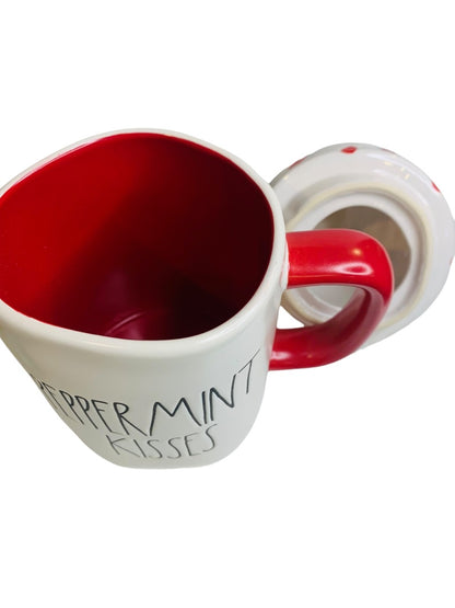 Rae Dunn by Magenta "Peppermint Kisses" 24 oz Lidded Mug