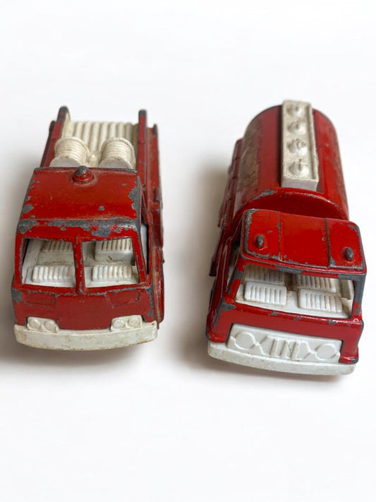 1970s Tootsie Toys Fire Trucks Tanker Set of 2 4 Inch