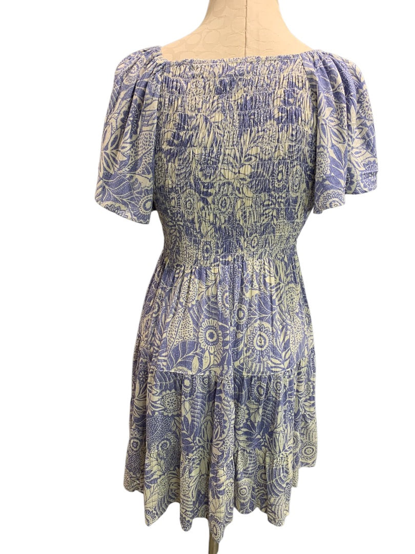 Small Angie Smocked Lightweight Boho Dress Rayon