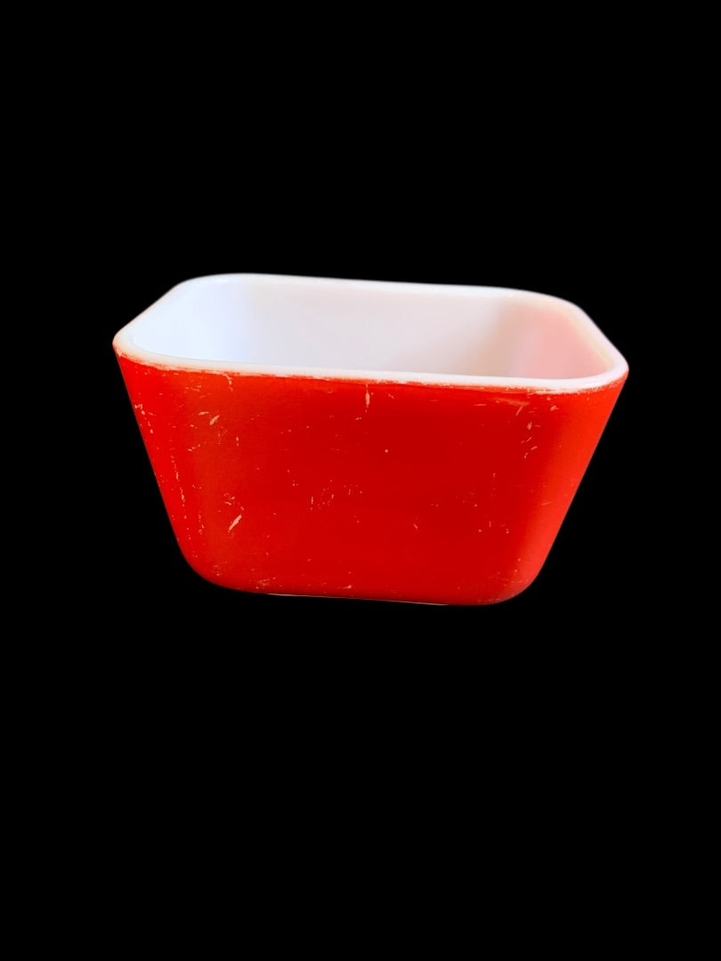 Vintage Pyrex 501 Refrigerator Dish Red No Lid USA 1950s
