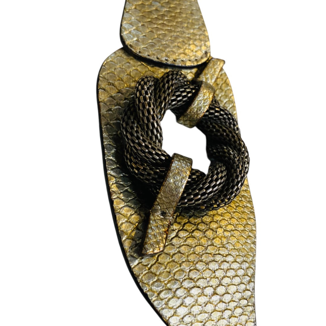 Roberto Mantellassi Handmade in Italy Buckle Bracelet Metallic Sterling Silver 6.5-7 Inch