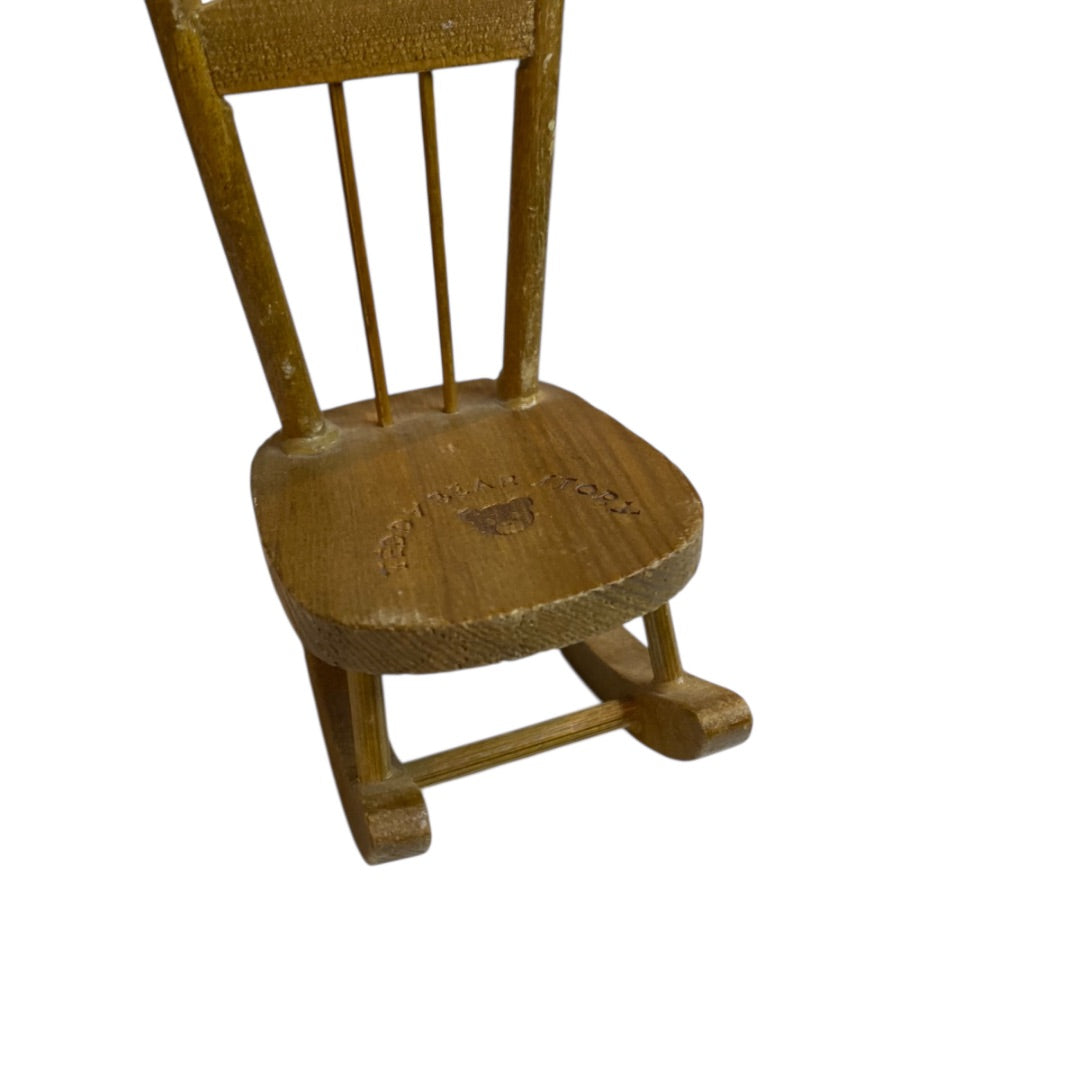 1980s Teddy Bear Story Miniature Dollhouse Rocking Chair Rocker 1:12 Scale