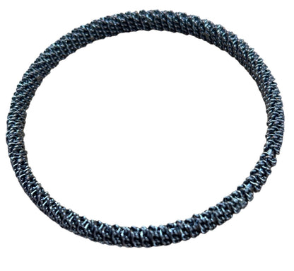 Pewter Color Textured Bangle Bracelet 2.75 Inch Inside Diameter Metal