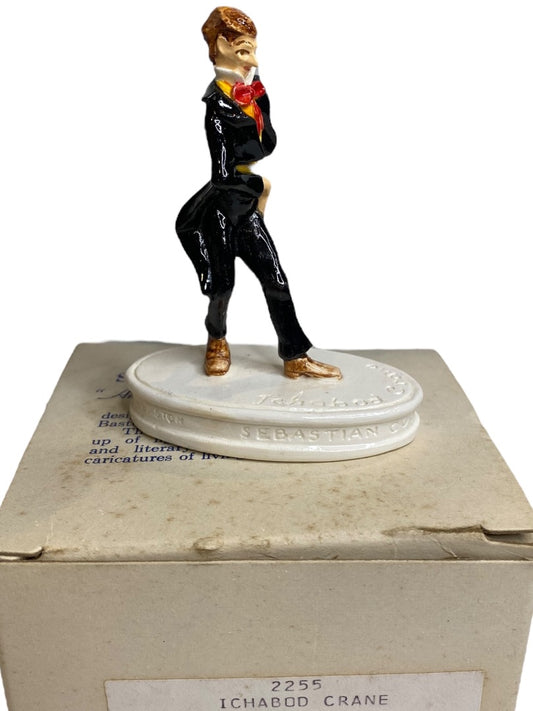 Sebastian Miniatures 2255 Ichabod Crane Figurine Signed Vintage with Box