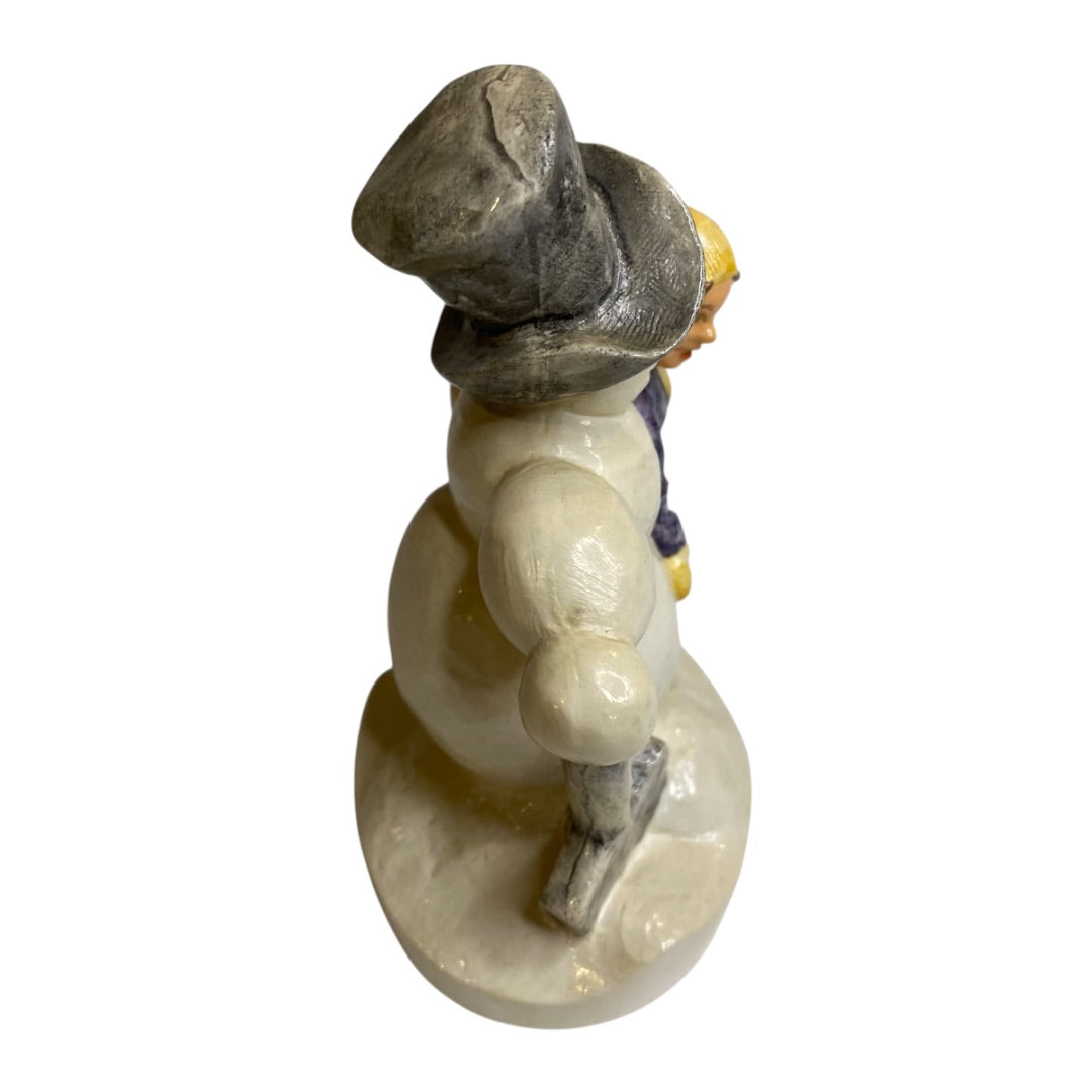 Sebastian Miniatures Snow Day Girl Snowman Figurine Signed Numbered Vintage