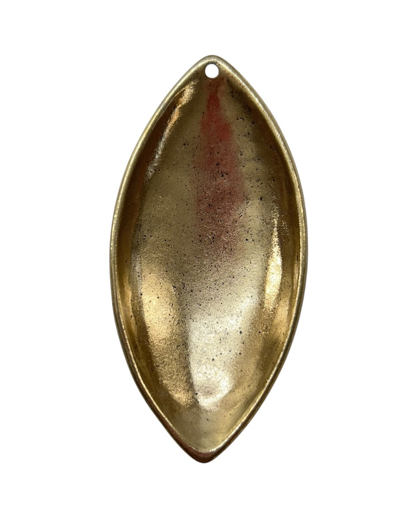 Goldtone Black Statement Pendant for Necklace 3 Inch Textured