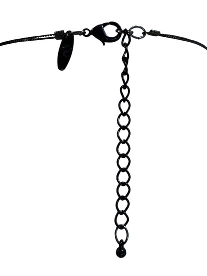 NY Double Strand Black Clear Beaded Necklace 36-40 Inch Lobster Clasp