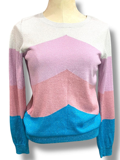 Medium INC International Concepts Womens Color Block Metallic Sweater