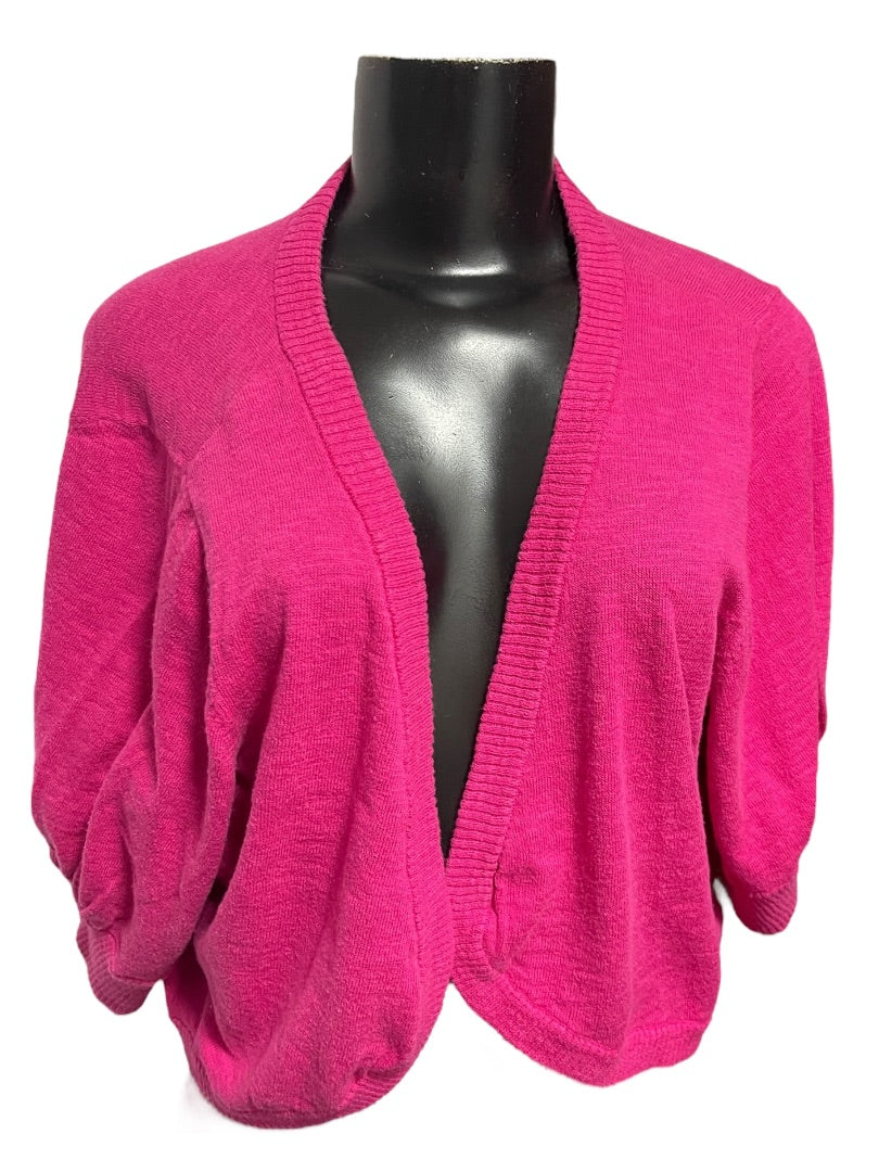 22/24 Lane Bryant Womens Hot Pink Crop Open Cardigan Sweater