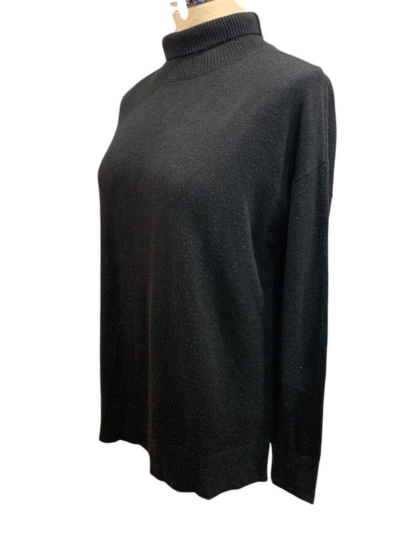 XS Loft Woments Black Turtleneck Sweater Tunic Length