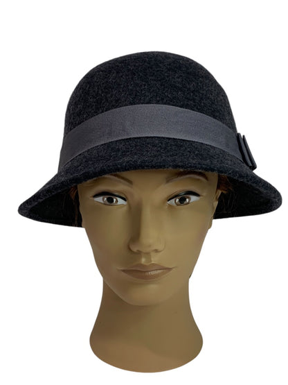 One Size Angela & William Womens Wool Cloche Hat Charcoal Gray