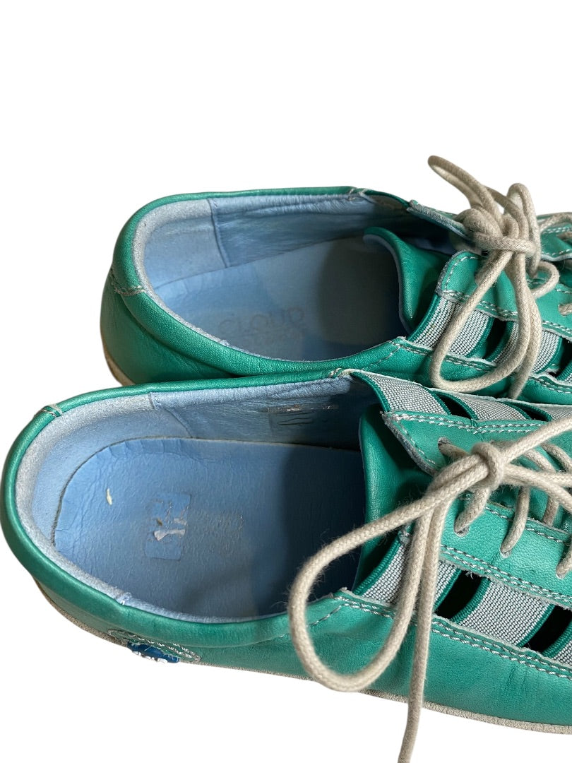Size 38 Cloud Womens 7.5 Turquoise Leather Sneakers Portugal