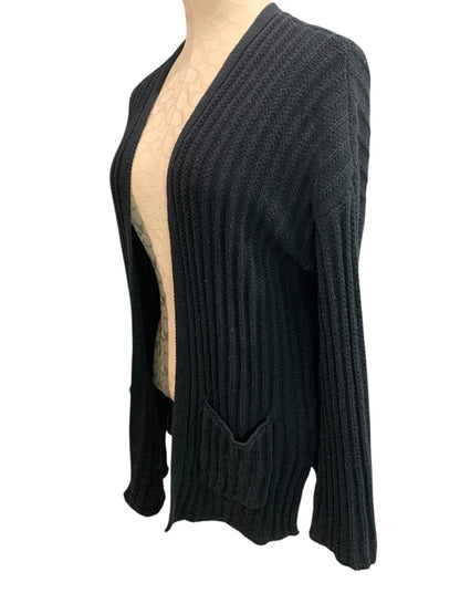 XS American Eagle Womens Black Ribbed Open Cardigan Sweater