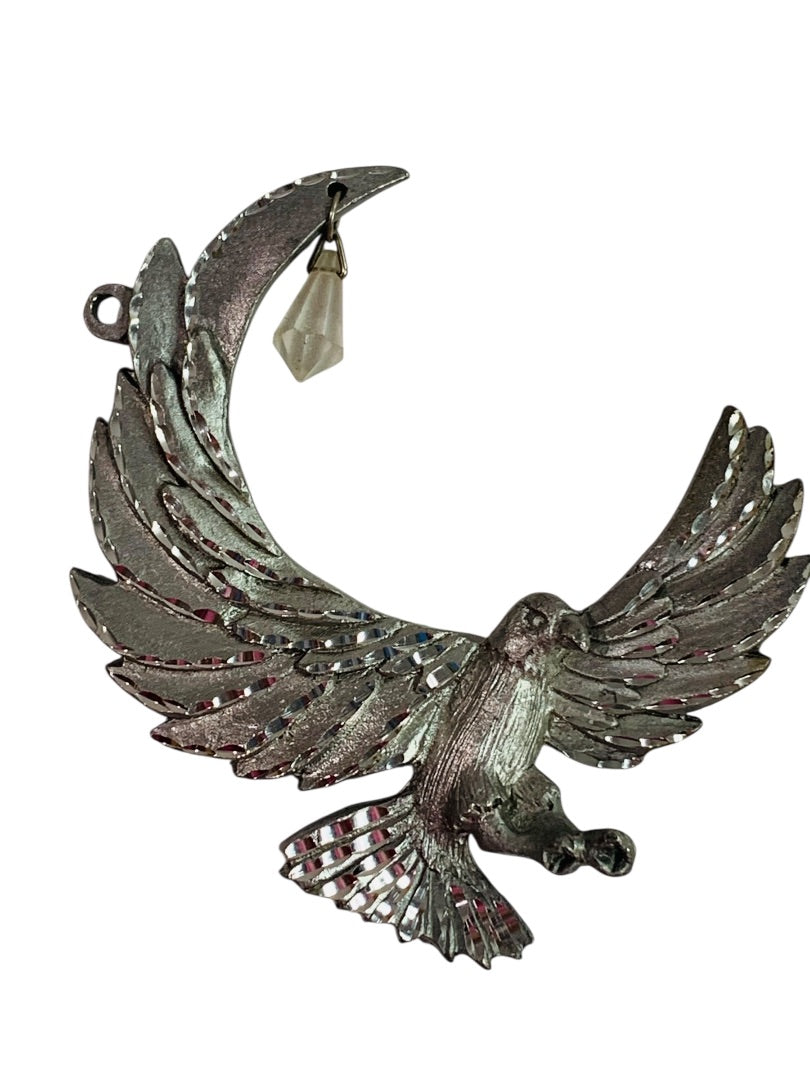 Spoontiques Pewter Eagle Ornament Crystal 3" #2341 Suncatcher