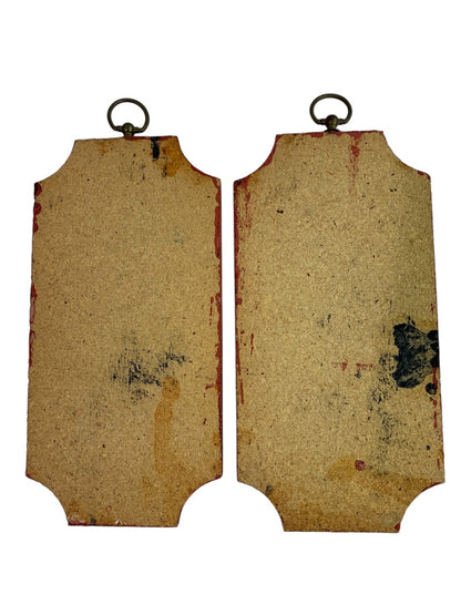 Vintage Revolutionary War Officers Wooden Decoupage Set of 2 Wall Plaques