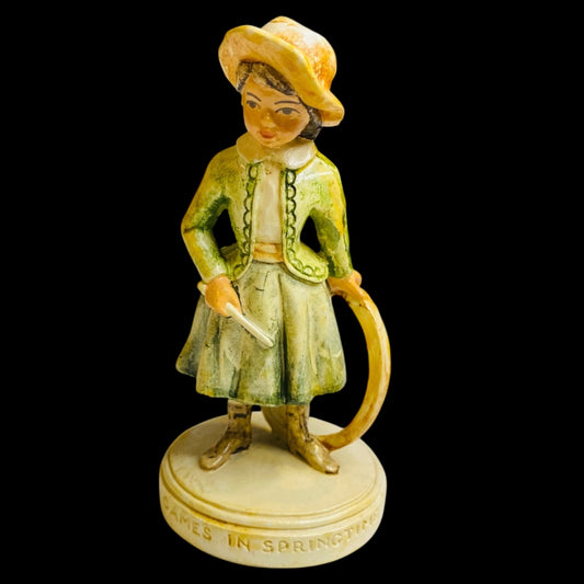 Sebastian Miniatures Figurine Games in Springtime Signed 4 Inch