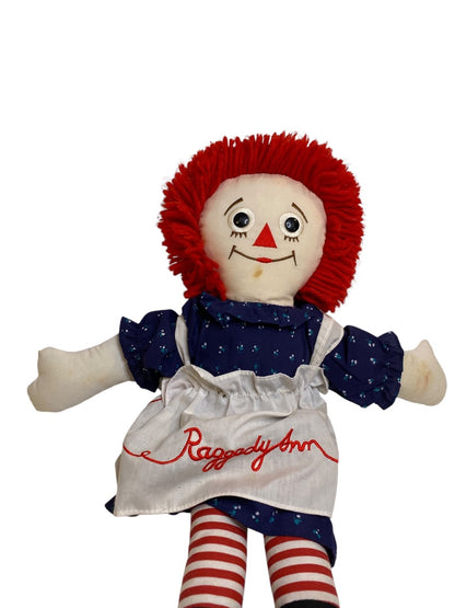 Vintage Raggedy Ann Rag Doll 17 Inch Staining Button Eyes