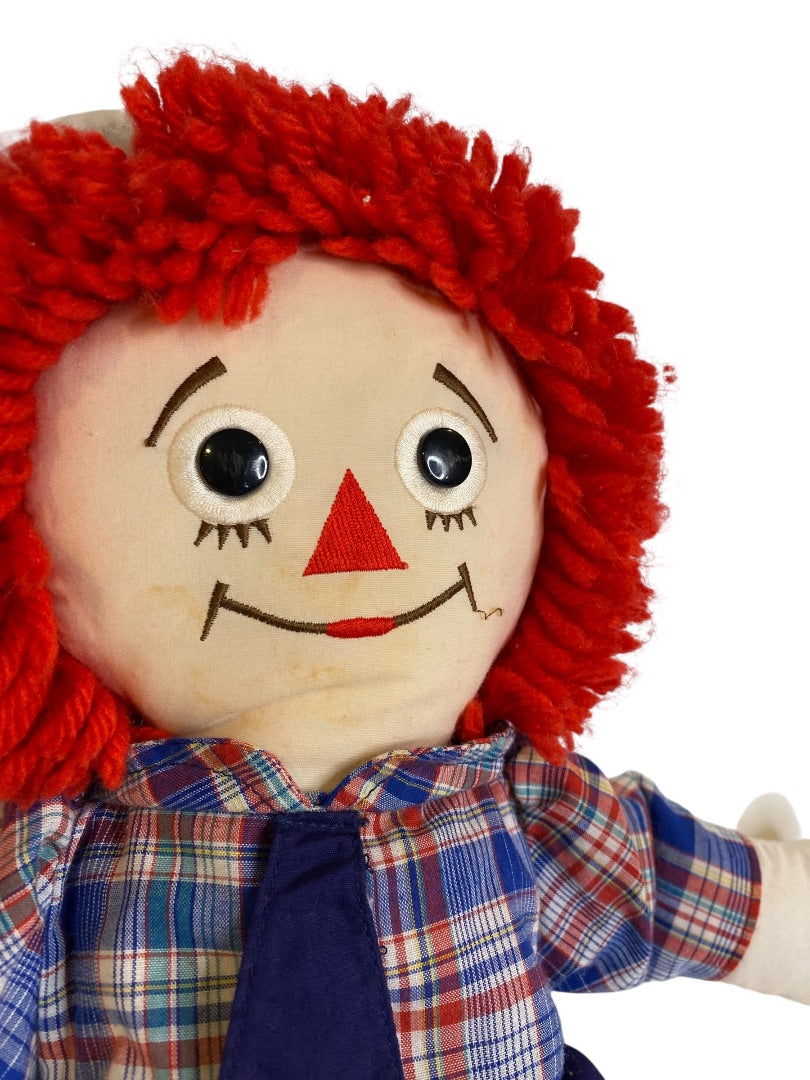 1991 Applause Raggedy Andy Rag Doll 16" Button Eyes Embroidered Face