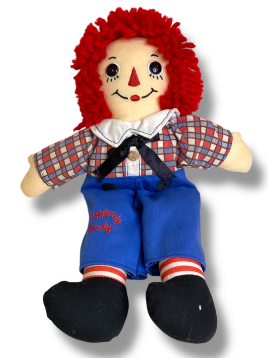 Vintage Small Raggedy Andy Rag Doll 12" Button Eyes Embroidered Face