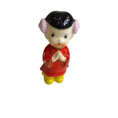 Vintage Japan Ceramic Figurine Praying Girl 3 Inch