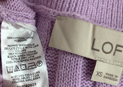 XS Loft Womens Lavender Sweater Ribbed Sleeveless