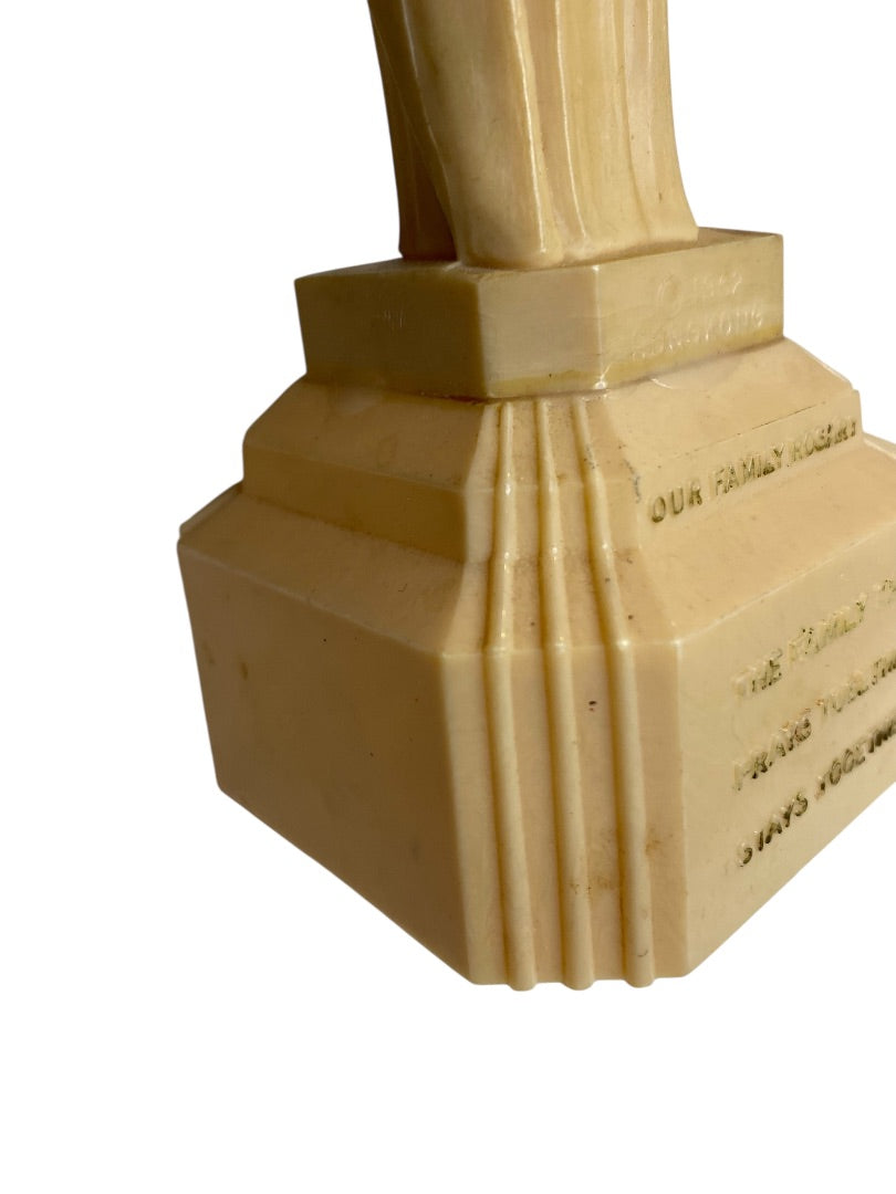 1962 Holy Family Plastic Figurine Rosary Holder Catholic 8"
